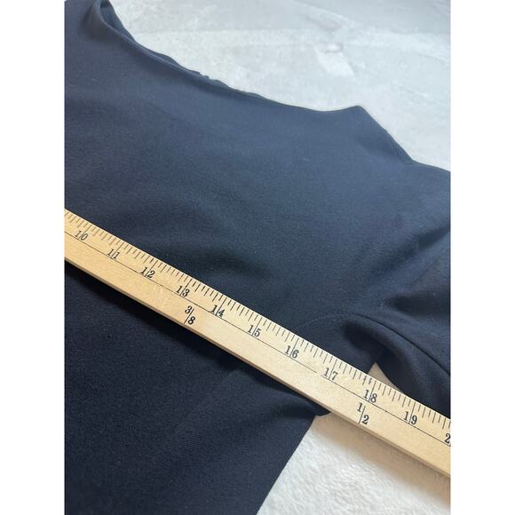 MM Lafleur Sheath Dress Size 6 Black Career Wear Puff Sleeve GUC - Picture 4 of 6